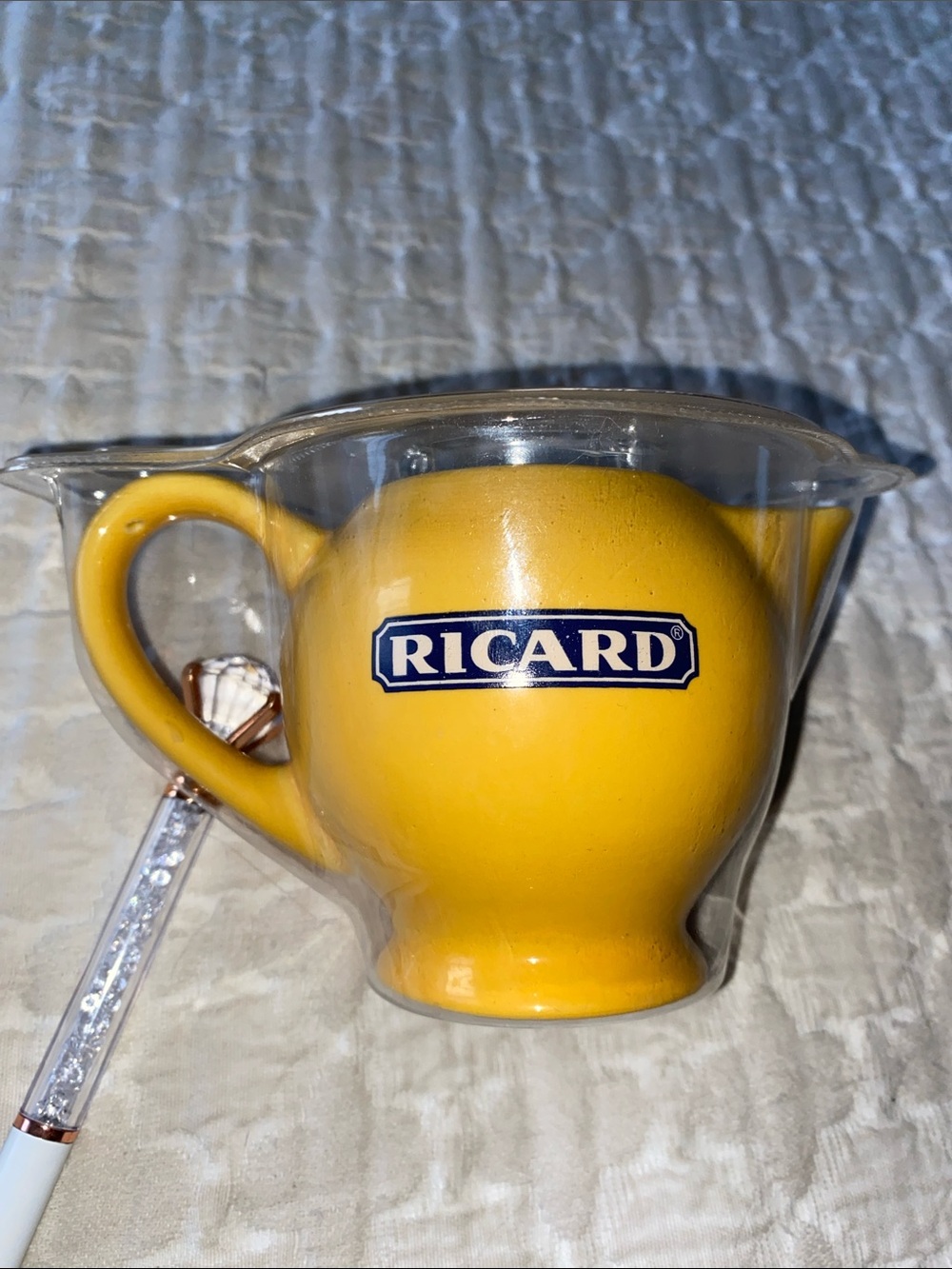 Vintage 60s-70s Ricard France Apero Pastis Yellow Ceramic mini Pitcher *Rare*